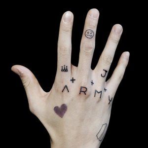 4 Sheets BTS Bangtan Jung Kook Hand Temporary Tattoos